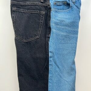 PacSun Women's Dual-Tone Black and Blue Jeans